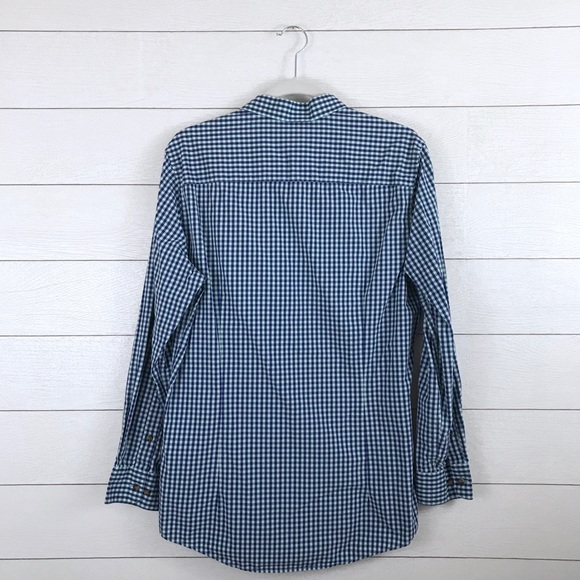 2 for $30 Bar III Blue Checkered Slim Fit Dress Shirt - Picture 5 of 5